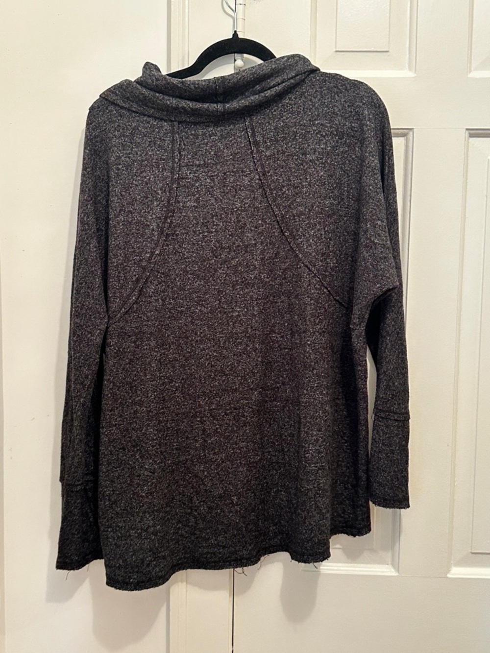 Anthropologie Saturday/Sunday Drapey Cowl Neck Lounge Shirt - Charcoal Gray - Picture 5 of 6